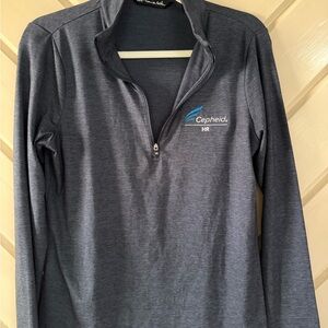 Travis Mathew Women's Charcoal Quarter-Zip Pullover with Logo